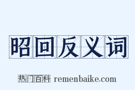 昭回反义词是什么意思的图片